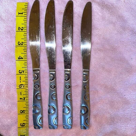 Cambridge Studio Hemisphere Knife Frosted Circle Handles Set Of 4 - Picture 3 of 3